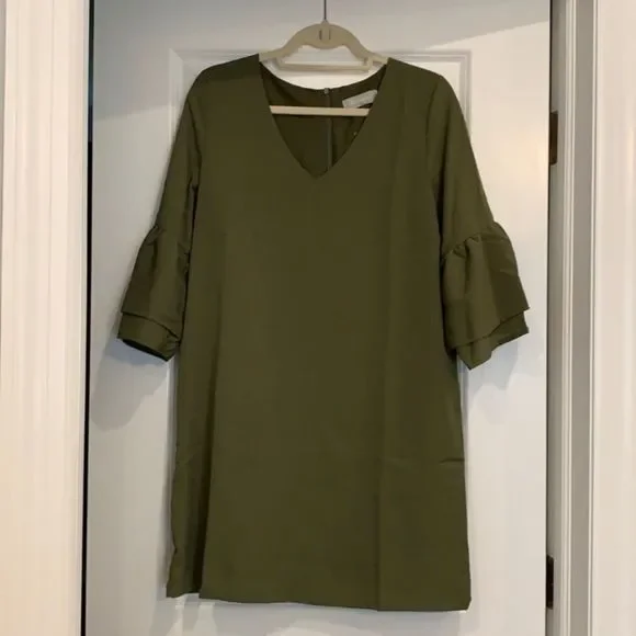 Belongsci Olive Green Dress - Picture 2 of 3